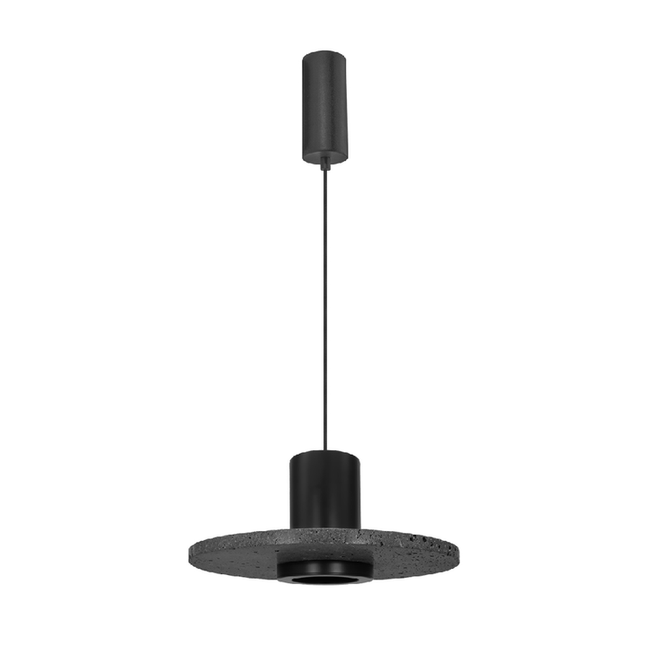 Luminario Saturno para suspender con base E26/E27 (foco no incluido), piedra volcánica acabado natural de iLumileds