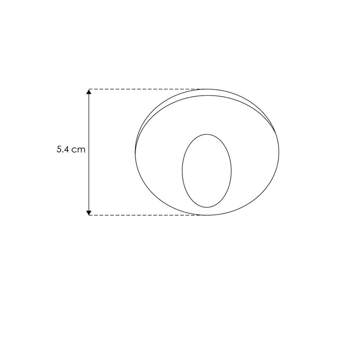 Luminario ovalado acabado negro empotrar en muro luz directa efecto circular, 3W luz cálida (3000K) invluye housing 85-265V de iLumileds