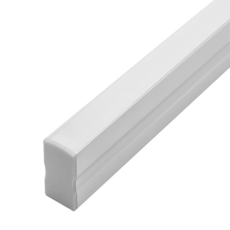 Kit perfil aluminio compatible con lambrin decorativo WPC ILUPA2018KIT. -L:2m A:2cm Al:1.7cm- incluye difusor y 2 tapas laterales de iLumileds
