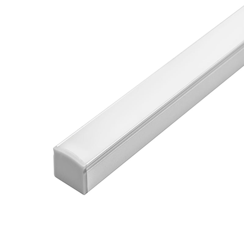 Kit perfil aluminio compatible con lambrin decorativo WPC ILUPA2210KIT -L:2m A:2.2cm Al:0.9cm- incluye difusor y 2 tapas laterales de iLumileds
