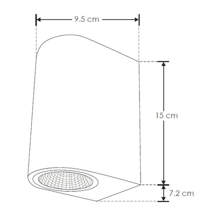 Arbotante cilíndrico de policarbonato 6W 90° luz directa - indirecta cálida (3000K) 85-265V de iLumileds