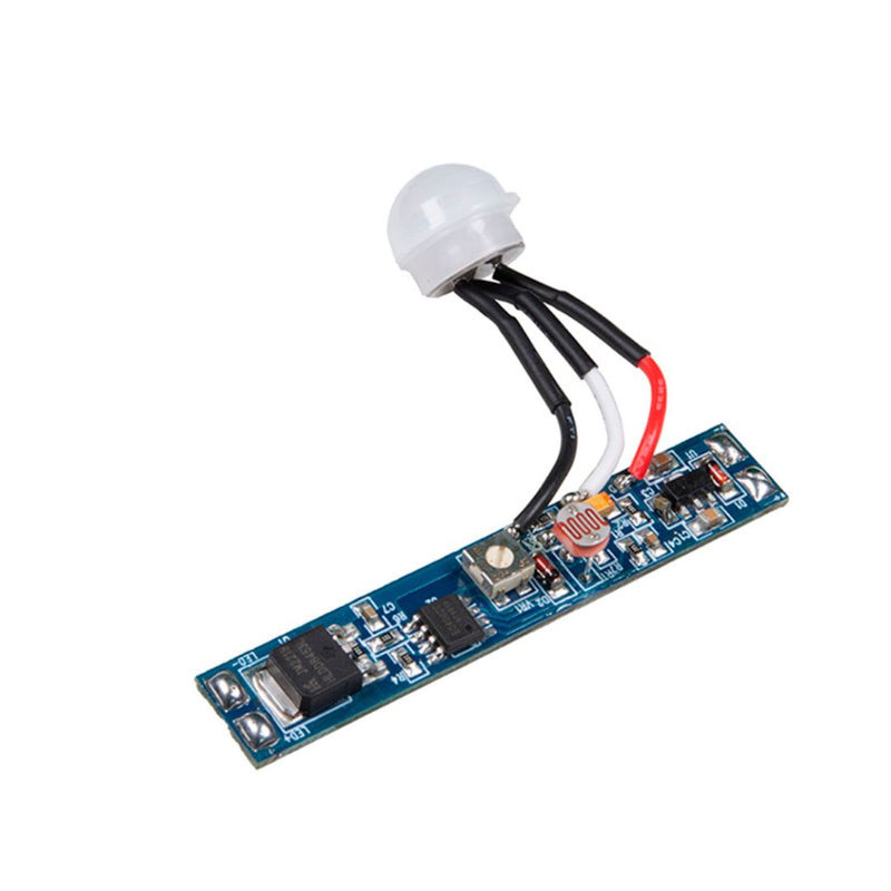 Sensor PIR ON-OFF con fotocelda para para tira LED 12-24Vcc, 12V-72W máx./ 24V-144W máx, PCB incluye sensor con cable de iLumileds