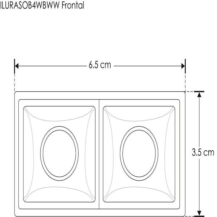Downlight sobreponer Rectangular Puntual dos cuerpos ópticos 4W 30° CRI:90 de iLumileds