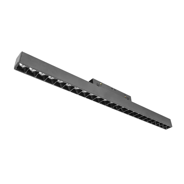 Luminario tipo rectangular puntual 18W 24° 18 cuerpos ópticos 48V 3000K para riel magnético de iLumileds