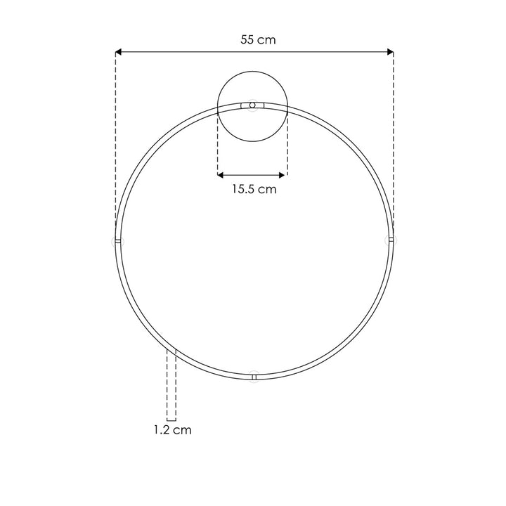 Luminario circular Ø55cm RUB CUBE luz indirecta 18W luz cálida (3000K) 100 - 240V, acabado negro, incluye accesorios para fijación y conexión de iLumileds