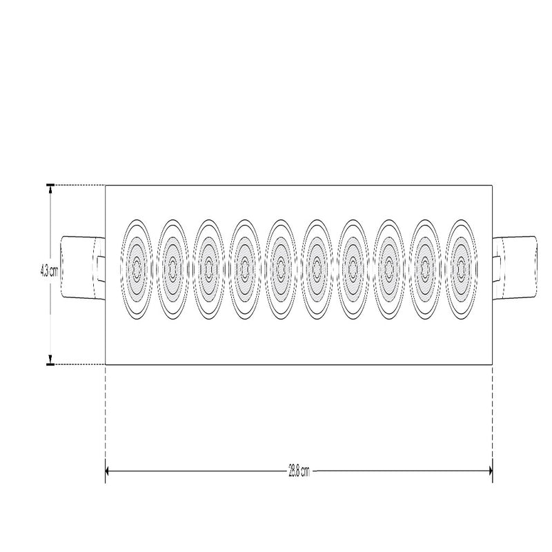 Luminario rectangular puntual 20W 36° bajo deslumbramiento, acabado blanco con 10 cuerpos con chips marca Osram 85-277V de iLumileds