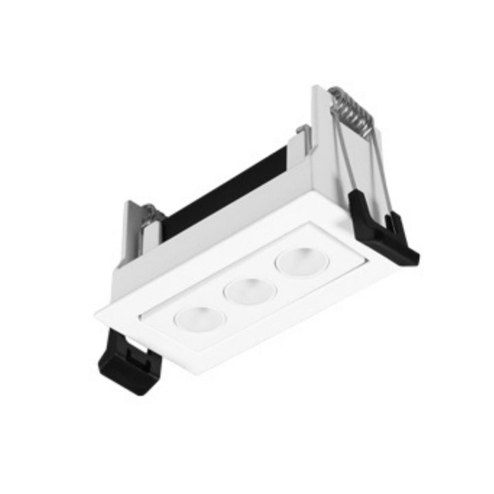 Luminario rectangular dirigible slim puntual 6W 36° CRI90 bajo deslumbramiento, todo blanco con 3 cuerpos, opciones color de luz 85-277V de iLumileds