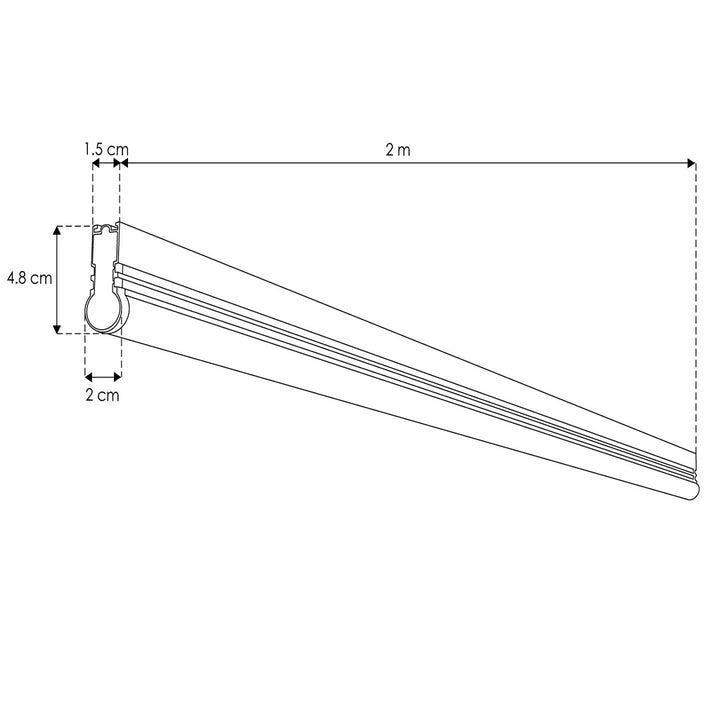 Luminario LED 24W 24Vcc 340° 2m interconectable con pistas magnéticas laterales, opciones color de luz blanco cálido y neutro, sistema REVERSI de iLumileds