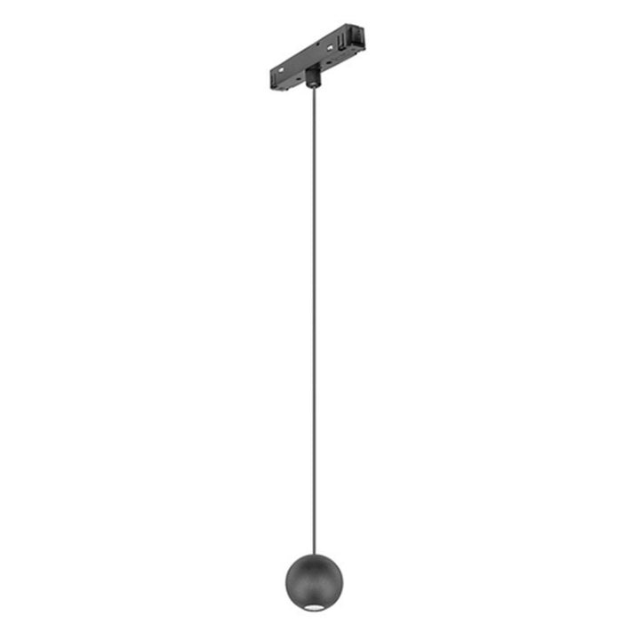 Esfera negra suspendida 4.5W 38° luz cálida (3000K) para riel magnético, 48Vcc, suspensión hasta 1.50m de iLumileds