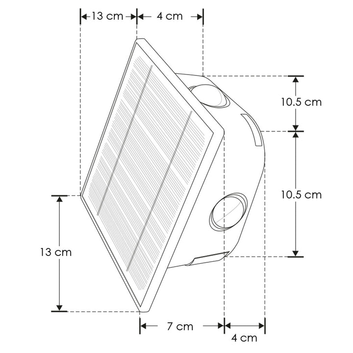 Luminario solar con efectos de luz 360° con 6 lentes luz cálida (3000K) 2W de policarbonato de iLumileds