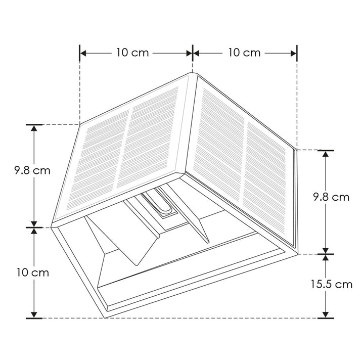 Luminario solar luz bidireccional con cortadores de luz, 3W luz cálida (3000K) de policarbonato de iLumileds