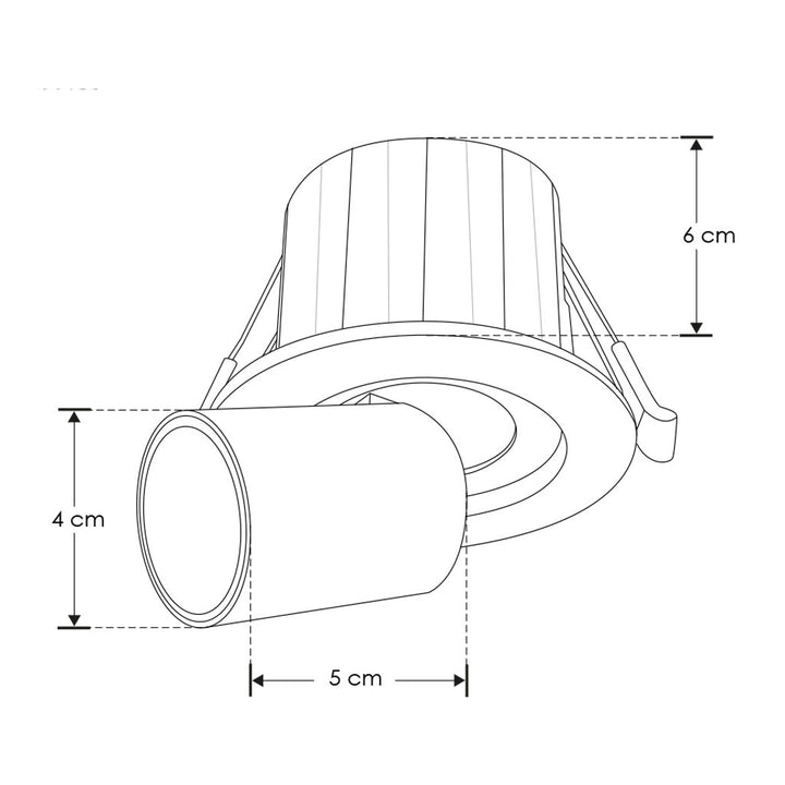 Luminario telescopico dirigible 6W 38° con cambio de color ajustable (Cálido / Neutro / Frío) para empotrar de iLumileds