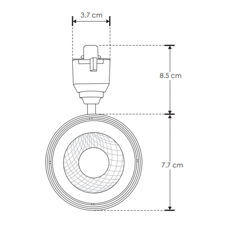 Proyector para riel electrificado 30W 35° acabado negro, color de luz seleccionable con switch (cálido - 3000K, neutro - 4000K, frío 6000K) 85-265V de iLumileds