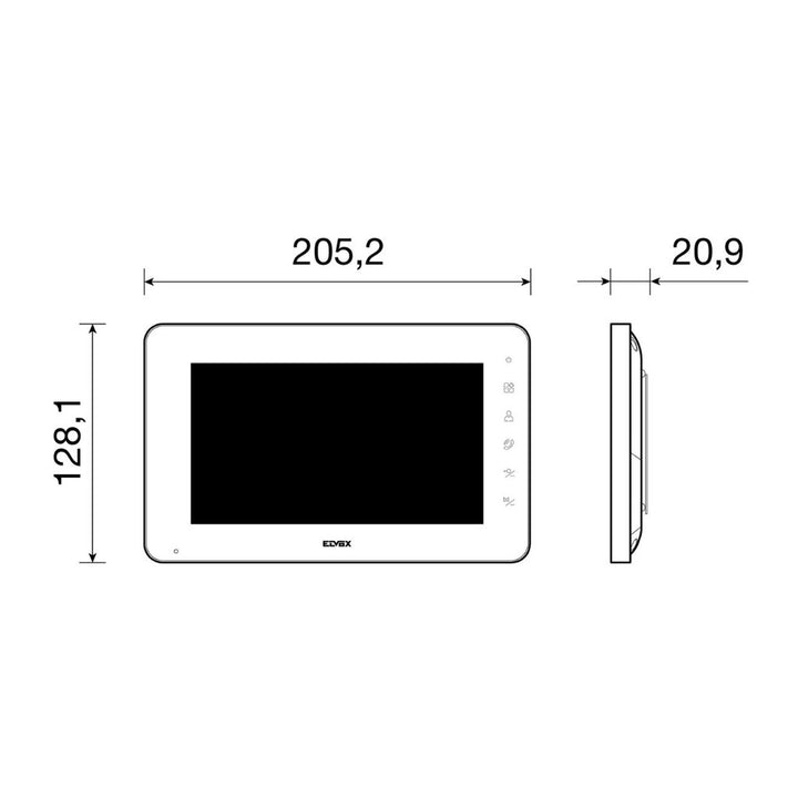 Kit videoportero ELVOX 7in 1 contiene 1 pantalla con teclado capacitivo LCD 7 pulgadas, 1 placa de entrada audio / vídeo con timbre antilluvia, 1 alimentador 24Vdc, listo para instalarse de Vimar