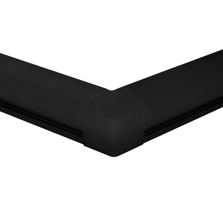 Kit de conector de metal, conector de mica negra traslucida, protector de cable negro, ángulo de 120° vista inferior, incluye set de tornillos, para perfil DXA19N de iLumileds