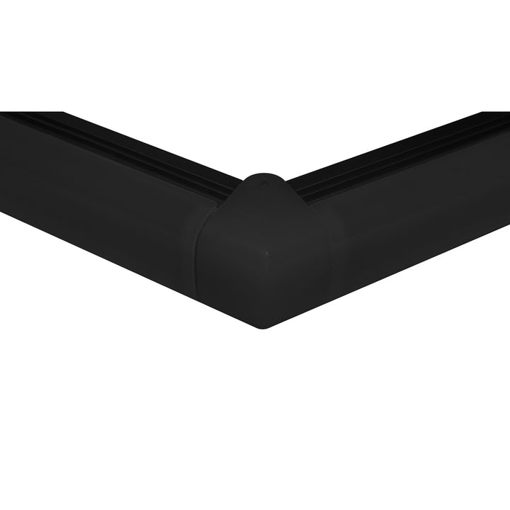 Kit de conector de metal, conector de mica negra traslucida, conector de plástico, ángulo 120° vista lateral, incluye set de tornillos, para perfil DXA19N de iLumileds