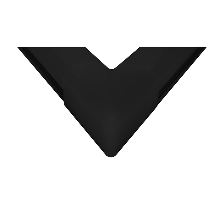 Kit de conector de metal, conector de mica negra traslucida, protector de cable negro, ángulo de 60° vista inferior, incluye set de tornillos, para perfil DXA19N de iLumileds