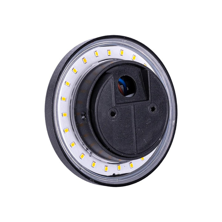 Aplique exterior 360° luz cálida indirecta 3W (Ø10cm) acabado negro de ICON