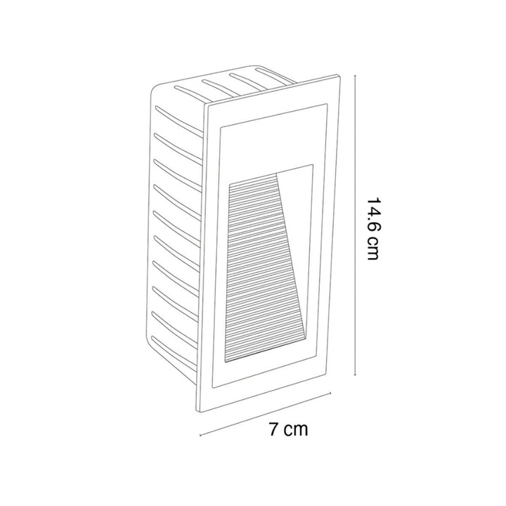 Luz de cortesía para empotre rectangular negro 3W de ICON