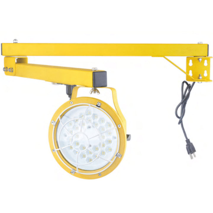 Dock Light de trabajo potencia y color de luz selectable (30W / 50W) (cálido 3000K / neutro 4000K / frío 5000K), con brazo dirigible de acero montaje en muro, 120V de Luceco