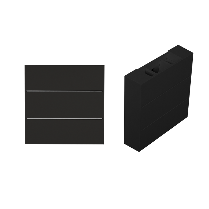 Luminario cuadrado luz directa / indirecta y frontal, ajuste con cortadores de luz 4W luz cálida (3000K), fabricado en policarbonato negro, 85-265V de iLumileds