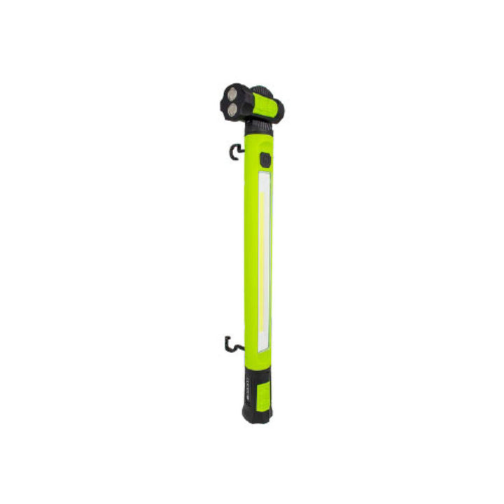Antorcha LED de trabajo USB-C Recargable Inspection Torch 10W 1,000l luz fría, con base magnetica giratoria 360°, acabado negro con verde lima de Luceco