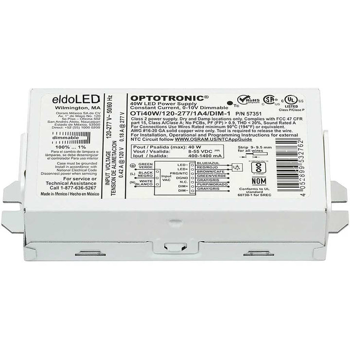 Driver Compacto OPTOTRONIC® OTi40W Programable, 120-277V, 0-10V de eldoLED (antes OSRAM)