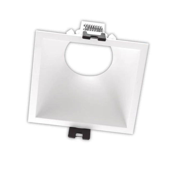 Portalámpara cuadrada de bajo deslumbramiento empotrable de policarbonato (9.3x9.3cm) opción acabado negro o blanco, incluye base GU10 de ICON