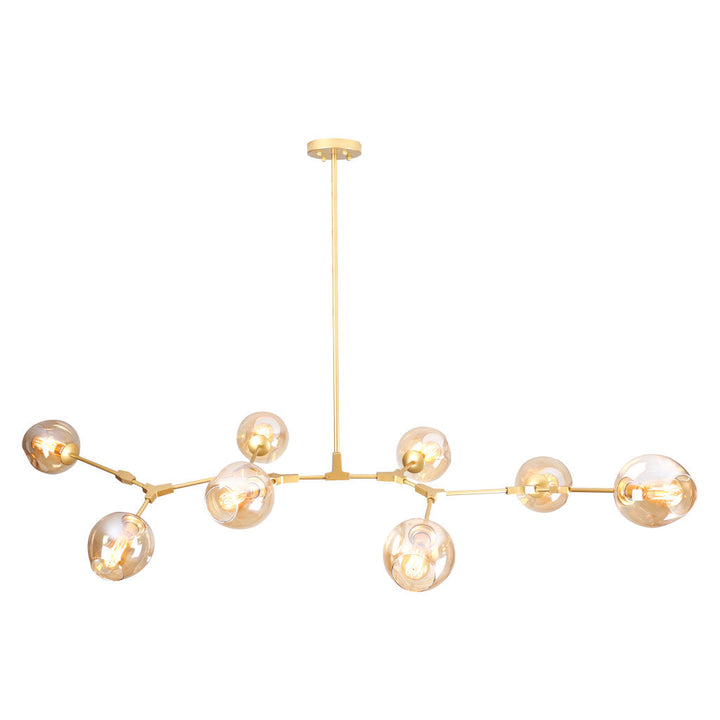 Lámpara colgante SAKURA 8 luces, base E26, foco no incluido, 127V de Quor Lighting - Q16068-GD
