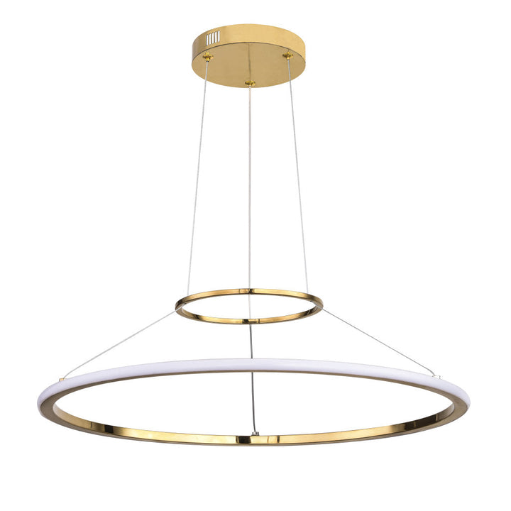 Lámpara colgante KREIS 40W (Ø80cm), color de luz selectable cálida 3000°K / neutro 4000°K / frío 6000°K, atenuable, 127V de Quor Lighting - Q24481-GD