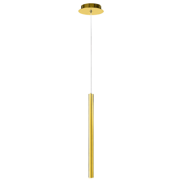 Lámpara colgante MINHA acabado oro 60cm Ø2.5cm, base G9, foco no incluido, 127V de Quor Lighting - Q30551-GD D25*H600
