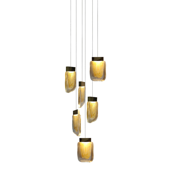 Lámpara colgante VIVA 6 x 4W, luz cálida 3000°K, 127V de Quor Lighting