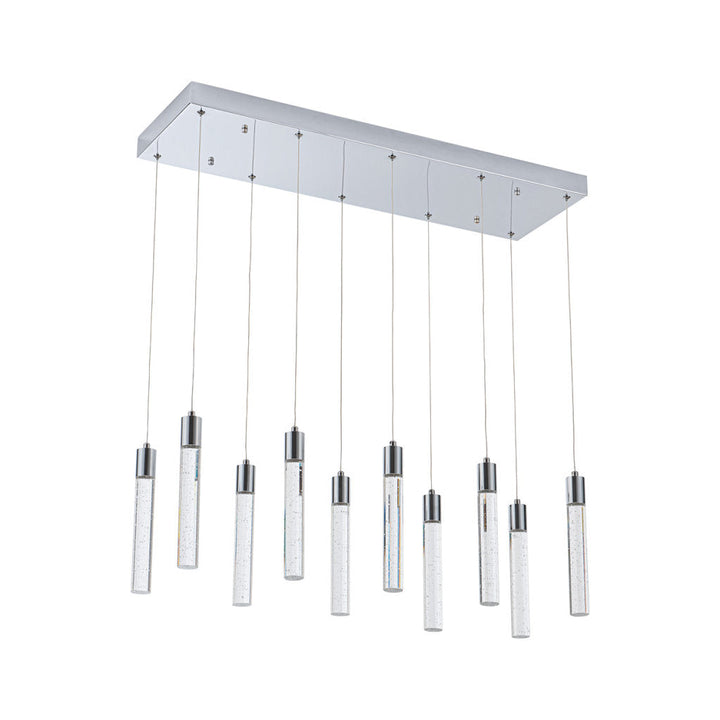 Lámpara colgante MANHATTAN 10 luces 49W, color de luz selectable cálida 3000°K / neutro 4000°K / frío 6000°K, atenuable, 127V de Quor Lighting - Q90110-CH