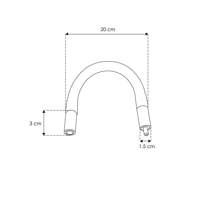 Cople flexible macho – hembra, policarbonato y silicón acabado negro, para luminarios de la serie RUB CUBE de iLumileds