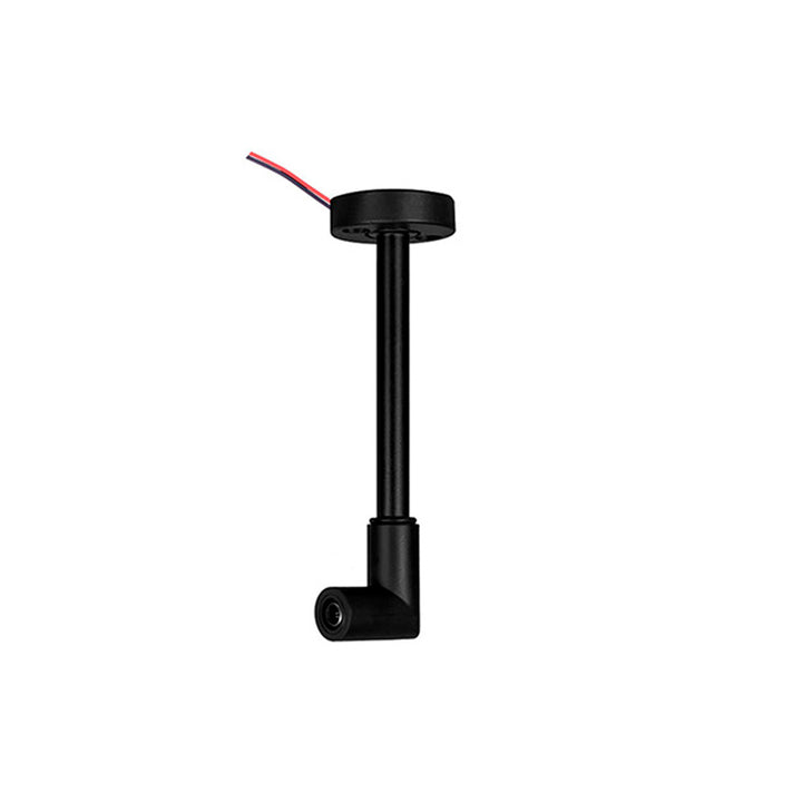 Base de sujeción para sobreponer en pared o techo, incluye conector hembra de 90° con par de cables internos de 10cm, policarbonato acabado negro para modelos ILURBKLT05WWWB e ILURBKLT05WNW de la serie RUB CUBE de iLumileds