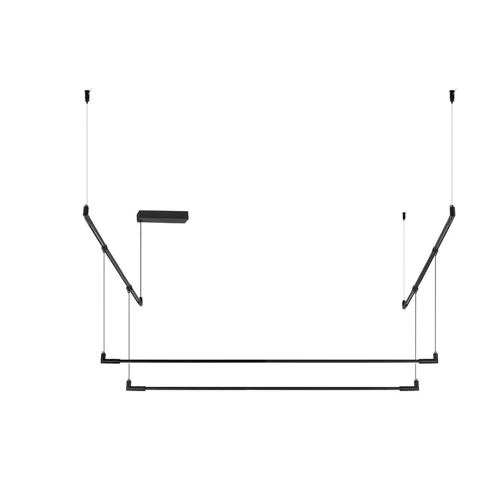 Luminario para suspender 31W 100° serie RUB CUBE, incluye dos líneas luminosas sobre dos rieles electrificados, cambio de color de luz y atenuación vía control remoto o APP de iLumileds