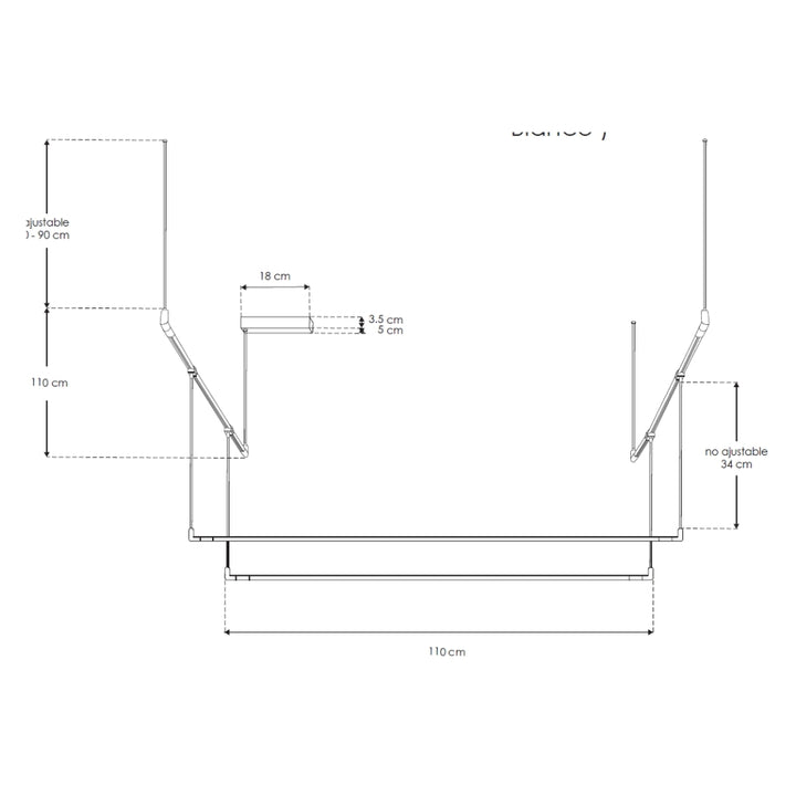 Luminario para suspender 31W 100° serie RUB CUBE, incluye dos líneas luminosas sobre dos rieles electrificados, cambio de color de luz y atenuación vía control remoto o APP de iLumileds