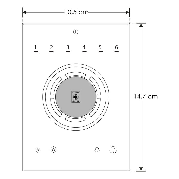 Interfase DMX STICKCW4 1024 canales para sobreponer en muro con pantalla sensible al tacto de Nicolaudie