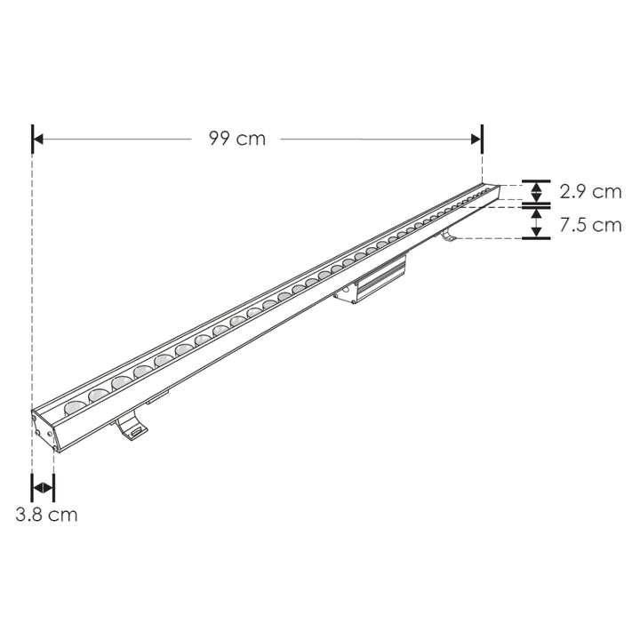 Luminario wall washer LED sobreponer 36W 45° color de luz Neutro Cálido (3000K) 85-265V IP65 de iLumileds