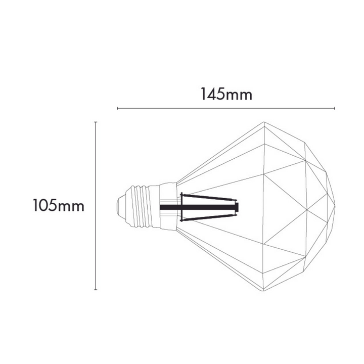 Lámpara LED vintage G105 Diamond 4W 2500K base E27 atenuable de ICON