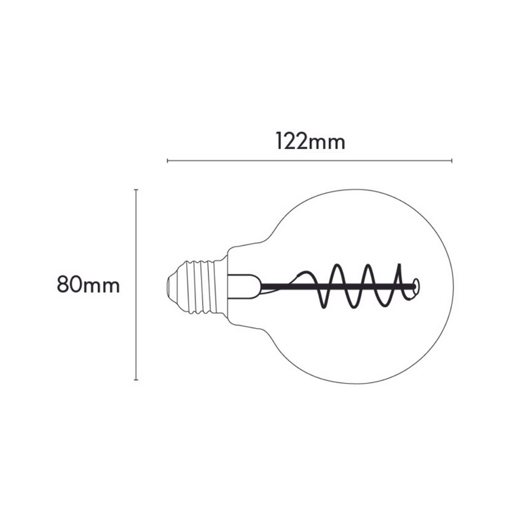 Lámpara LED vintage G80 6W 2500K base E27 atenuable de ICON