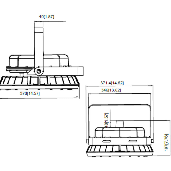 Dimensiones de Luminario Atron 100W 5000K, para áreas clasificadas montaje en techo de AURO Lighting — SKU AI2100GB10