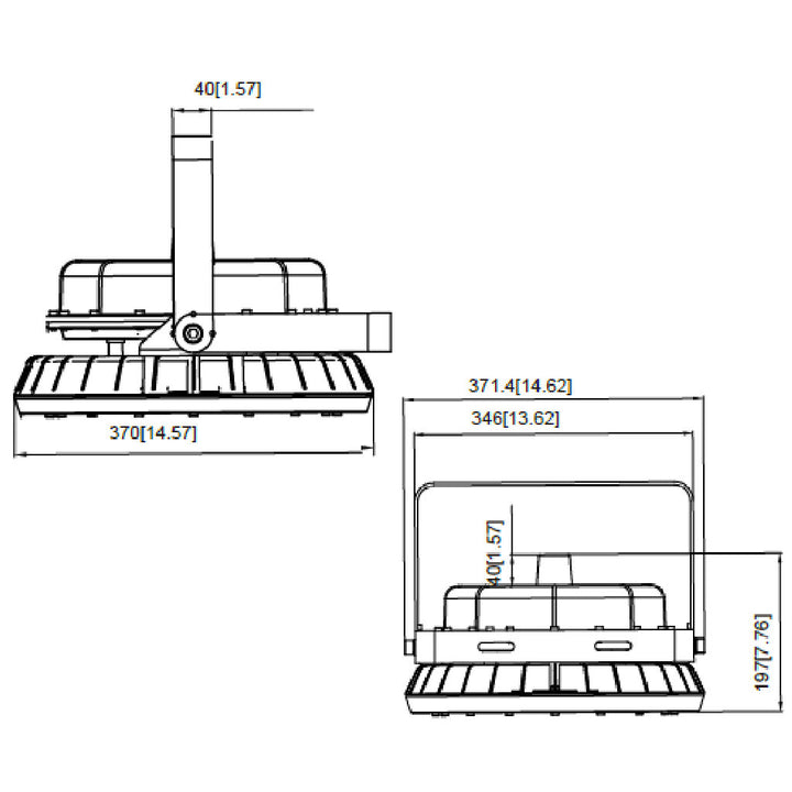 Dimensiones de Luminario Atron 150W 5000K, para áreas clasificadas montaje en techo de AURO Lighting — SKU AI2100GB15