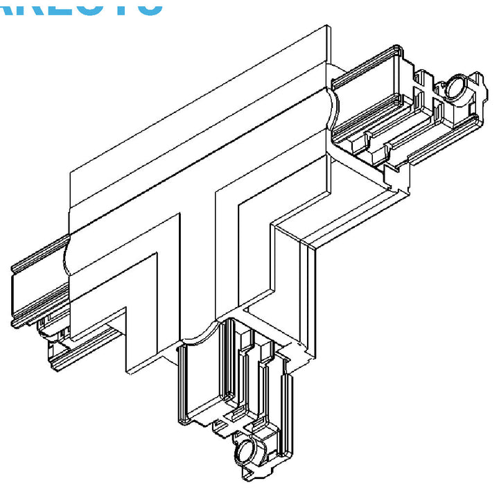 Conector T derecho 3 de AURO Lighting — ARECT3B — Blanco