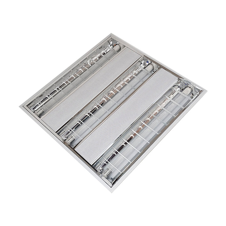 Panel LED 59.8x59.8cm incluye 3 tubos T8 de 10w 100-265V, color de luz frío (6500K) cuerpo de aluminio acabado blanco de Philco