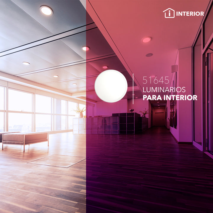Downlight LED 15W con bracket ajustable 100-277V, opciones color de luz neutro cálido (3000K) / neutro (4100K) / frío (6500K) de Philco