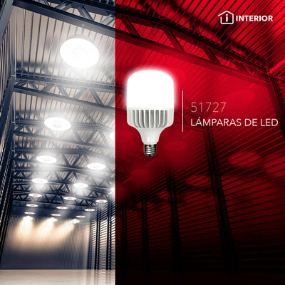 Foco LED alta potencia 40W E39 110-240V, color de luz frío (6500K) acabado opalino de Philco