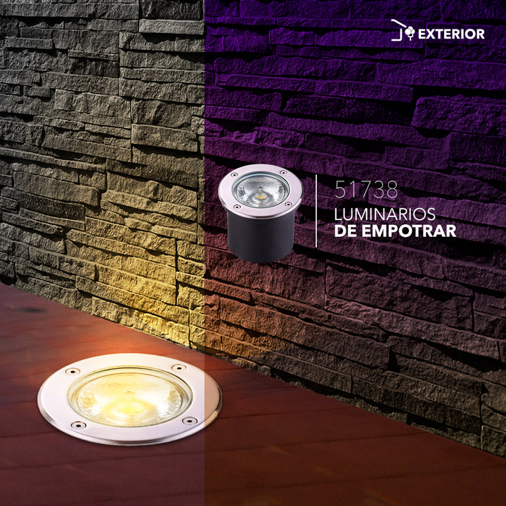Luminario LED para empotrar en piso 15W 38° 100-240V IP65, color de luz neutro cálido (3000K) incluye housing de Philco
