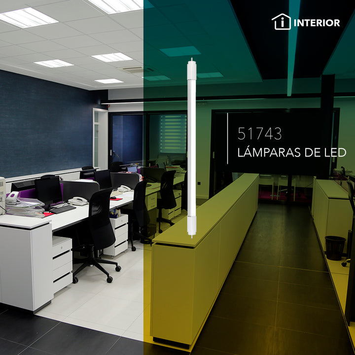 Tubo T5 LED 9W G5 100- 265V 54.1cm, opciones color de luz Neutro (4100K) o frío (6500K), acabado opalino con conexión en ambos lados de Philco