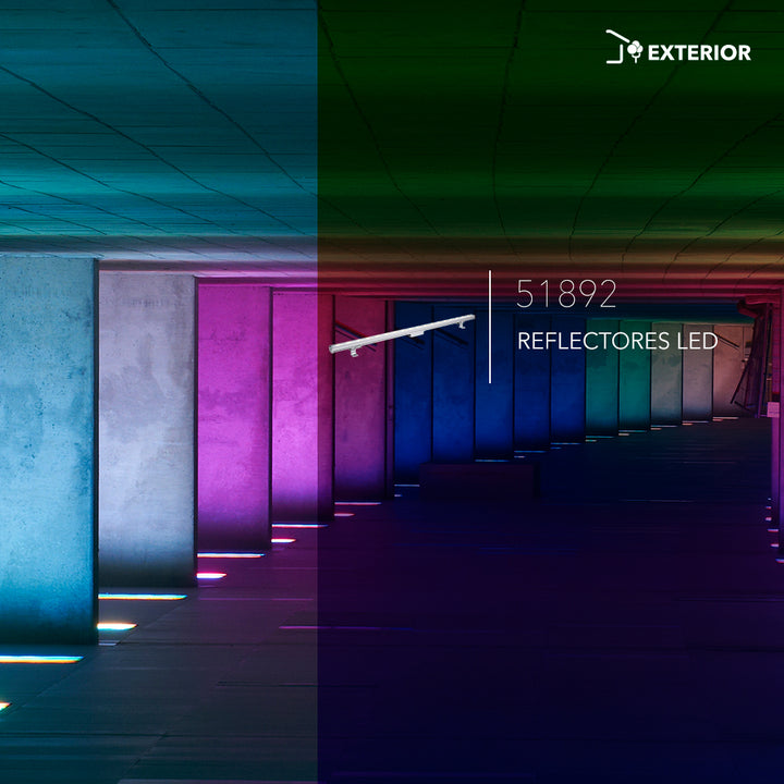 Regleta LED RGB Wall Washer para sobreponer 24W 45° 24V IP65, cuerpo de aluminio acabado gris de Philco